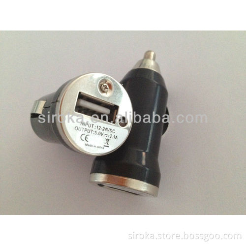 The newest 12/24V universal 1A output USB electric car charger with customized colors for mobile phones